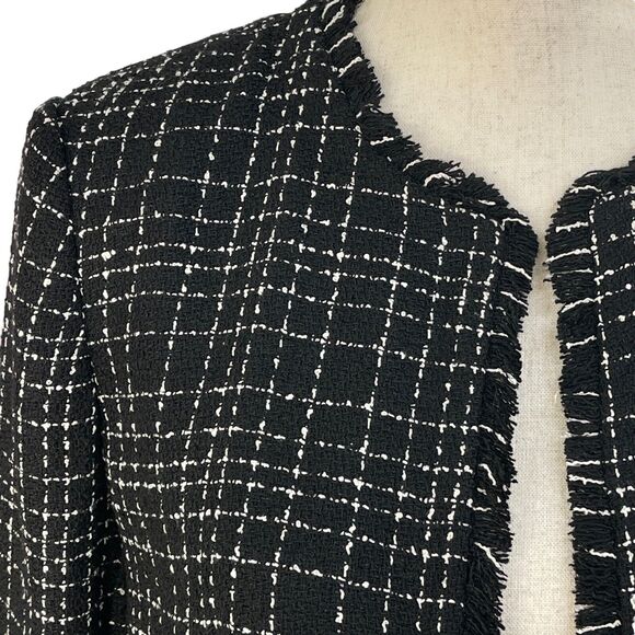 Calvin Klein SZ 2 Blazer Jacket Open Front Long Sleeve Pockets Unlined Womens - Picture 2 of 9